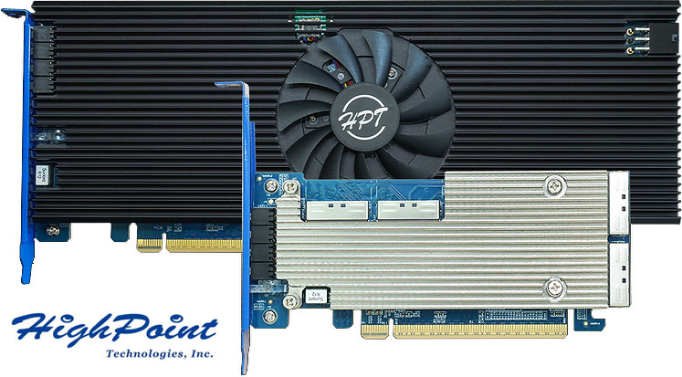 HighPoint PCIe Gen5 x16 NVMe Switch és RAID